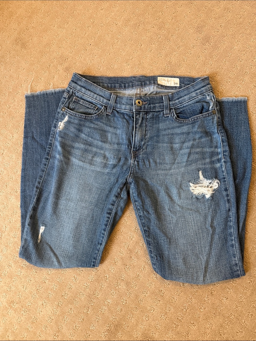 pistola Distressed Slim Skinny Jeans in Blue Denim - Stitch Fix